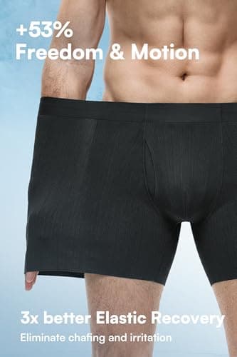 GOOTUCH Men's Breathable Cool Underwear, Moisture Wicking Odor Control Boxer Briefs, Seamless Thin Waistband & Quick Dry (2 Black, 2 Grey Blue,X-Large) - Thumbnail 5
