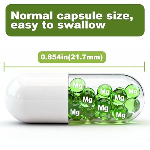 Magnesium Glycinate Complex Supplements, 260 Capsules (130 Servings) | 500mg Magnesium Glycinate, Citrate, Malate & Oxide | High Absorption, Vegan, Gluten Free, Easy to Swallow 260 Count (Pack of 1) - Thumbnail 6