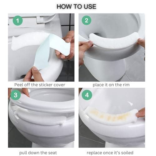 10 Pieces Pee Guard for Toilet Seat, Toilet Splash Guards, Disposable Potty Training Splash Guard for Adult Men and Kids (Standard, 10, Piece) - Thumbnail 4