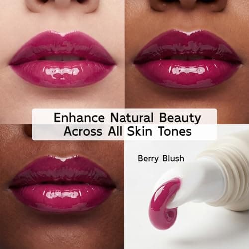 YouthVibe 5% Volufiline Lip Serum & Gloss, Hydrating Lip Care with Shea Butter, Collagen, Peptide & PDRN - Fuller-Looking Lips Over Time, No Burning or Tingling, Non-Sticky Essence - Berry Blush - Thumbnail 4