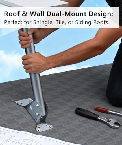 Irosiy Starlink Bracket Mount - Universal Aluminum Bracket for Starlink Standard & High Performance - Durable & Weatherproof Wall/Roof Mounting Kit - Thumbnail 4