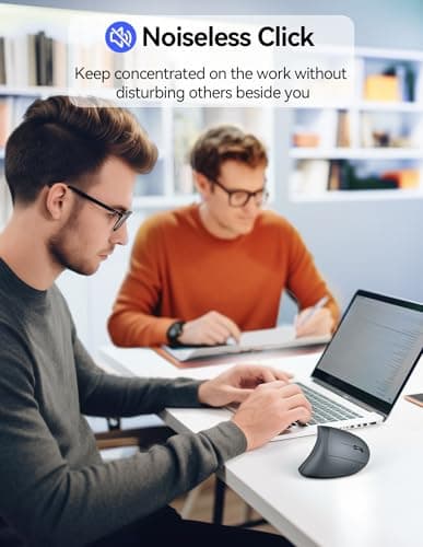 TECKNET Ergonomic Mouse, Rechargeable Vertical Ergo Mouse Wireless 800-4800 Levels 5 Adjustable DPI, Silent 2.4GHz Optical Carpal Tunnel Mouse for Right Hand, USB Wireless Mice for Laptop, PC - Thumbnail 5
