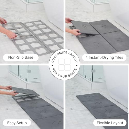 Dorai Home Stone Bath Mat for Bathroom – Large, Quick-Drying, Non-Slip Surface, Customizable Design, 32.1" L x 22.8" W x 0.6" H, Slate - Thumbnail 4