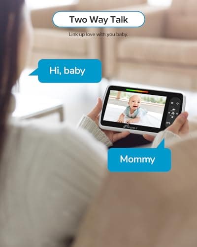 iFamily Baby Monitor - Large 5" Screen with 30Hrs Battery Life - Remote Pan-Tilt-Zoom;No WiFi, Two-Way Audio, Night Vision, Temperature, Lullabies, 960ft Long Range Baby Monitor with Camera and Audio - Thumbnail 6