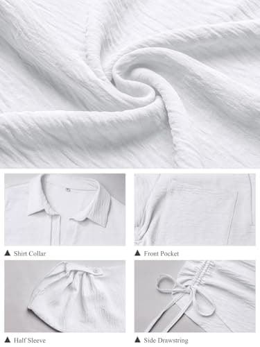 GKBK Women Swimsuit Coverup Bathing Suit Cover Ups for Swimwear Swim 2026 Spring Summer Outfits Fashion Clothes Pool Bikini Beachwear Drawstring Mini Beach Dress Shirt Pullover White S - Thumbnail 5
