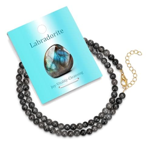 Vinswet Choker Necklace for Women Real Stone and Crystals Necklaces 4mm Beaded Choker Jewelry Meditation Gemstone Gift for Women - Image 1