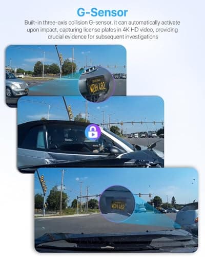 ONDASHCAM Dash Cam, 360° Dash Cam Front and Rear Inside, 4K/2.5K UHD Dash Camera for Cars, Night Vision, Built-in 5G WiFi & GPS, G-Sensor, 185° Wide Angle, HDR, Parking Mode, Support 512GB Max - Thumbnail 5