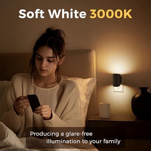 L LOHAS LED Night Light, Dimmable Night Lights Plug into Wall,2 Pack Nightlight for Kids,180° Rotatable, 3000K 0-150LM Dimmable Night Lights with Dusk to Dawn Sensor for Children Room Bathroom - Thumbnail 6