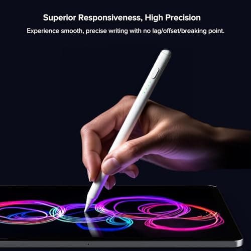 Stylus Pen for iPad (2018-2025) Fast Charging, Tilt Sensitivity, Comfort Grip, Palm Rejection for iPad 11/10/9/8/7/6th Gen, Air 7/6/5/4/3/M3/M2, Pro 13"/12.9"/11"/M4, Mini 7/6/5th, Perfect for Drawing - Thumbnail 3
