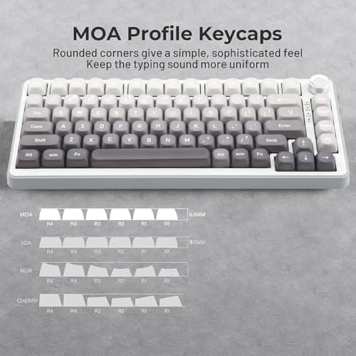 AKepopery 134 Keys MOA PBT Keycaps Set for Cherry Gateron MX Switches Mechanical Keyboard Key Cap (Gradient Gray) - Thumbnail 6