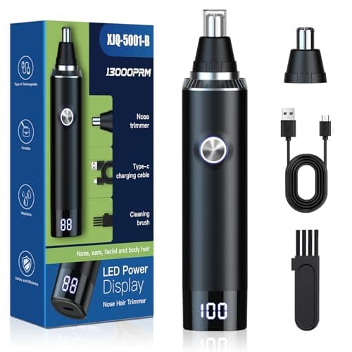 Ear and Nose Hair Trimmer for Men Women, 2026 Professional Painless USB Rechargeable Eyebrow & Facial Hair Trimmer, 13,000 RPM Precision Tool with Powerful Motor and Dual-Edge Blades, IPX7 Waterproof - Image 1