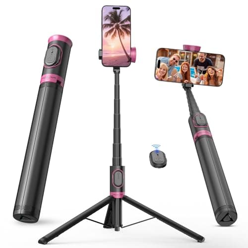 ACKIMA 67" Selfie Stick Tripod, All in One Phone Tripod with Wireless Remote, Extendable Compact Tripods Portable Travel Stand for iPhone Android Selfie/Video Recording/Live Stream/Vlog - Image 1