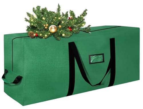 Christmas Tree Storage Bag 9 Ft, Tree Bags for Storage 9 Foot Christmas Tree Bag Storage Box - Strong, Extra Large, Waterproof, Reinforced Handles, Dual Zippers, Wide Opening Green Xmas Tree bag