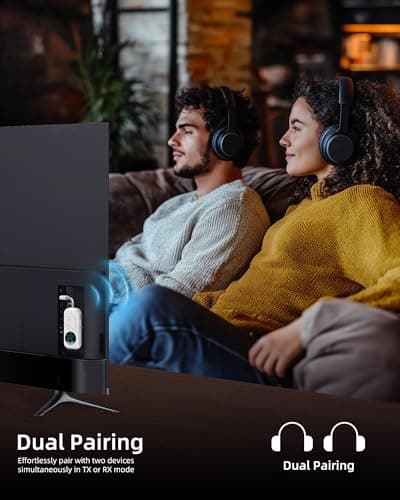 LEZIRLOA Airplane Bluetooth Adapter with LED Screen, 2-in-1 Bluetooth Transmitter Receiver for Flight & TV, Dual Headphones Audio Adapter, 20H+ Playtime, Travel Essentials - Thumbnail 6