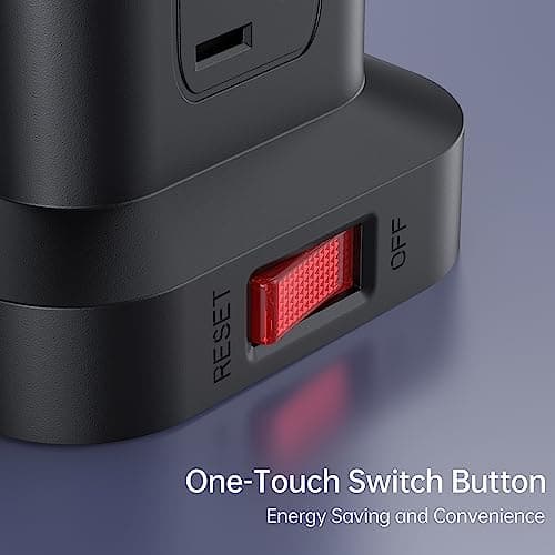 Extension Cord with Multiple Outlets, SMALLRT Surge Protector Power Strip Tower, 10FT Outlet Extender with 12 AC Outlets 4 USB, Power Strip with USB Ports for Home Office Dorm Room,Overload Protection - Thumbnail 3