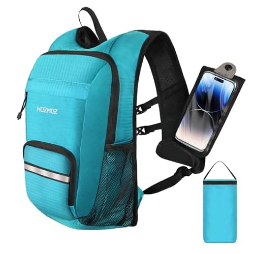 HOZMOZ 10L Small Hiking Backpack For Women Men, Lightweight Travel Packable Back Pack, Foldable Camping Hiking Daypack With Vest-style and Touchscreen Phone Pocket (Lake Green) - Image 1