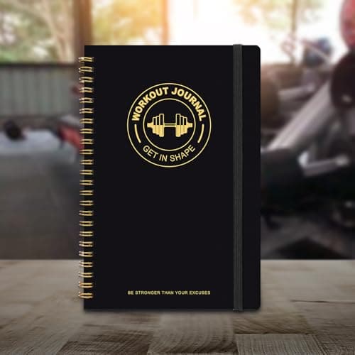 Thboxes Workout & Fitness Journal for Woman Man，8.5" x 6" Daily Exercise Log Notebook Personal Health Meal Planner for Weight Loss Gym Muscle Gain Workout Notepad Essentials Wellness Log, Black - Thumbnail 2