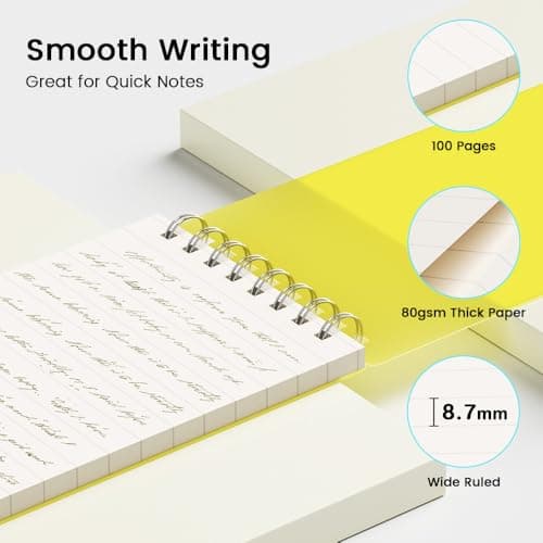 BEYONG Small Pocket Notebook Journal, Mini Notepad Spiral Notebooks Note Pads for Work School (Purple, 3x5) - Thumbnail 2