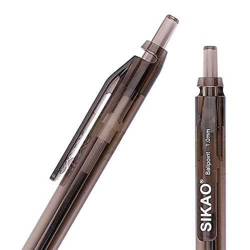 Sikao Black Pens Bulk 60 Pack –Smooth Writing 1.0mm Click Black Ballpoint Pens with Translucent Barrel, Reliable Bulk Pens for Office, School, Home & Restaurant Server Use - Thumbnail 3