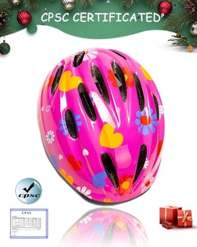 Girl Helmet for Bike,Kids Bike Pink Helmet for Girls Ages 5-12 Years Adjuastable and Multi-Sport, from Toddler to Youth CPSC Certicated - Thumbnail 2