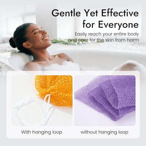 African Net Sponge 5-piece exfoliating Scrub is Suitable for All Skin Types,Bath Sponge for the face and Body, Durable and Gently Exfoliation - Thumbnail 6