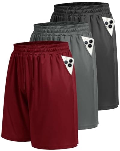 LalaHooK 3 Pack Athletic Gym Mens Shorts - Casual Black Quick Dry Basketball Shorts with Pockets for Workout Running - Image 1