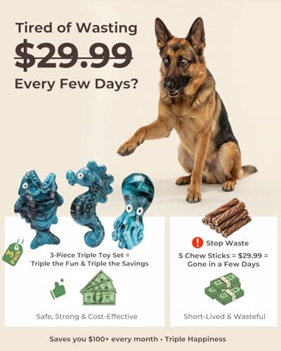 ChienBox Dog Toys for Aggressive Chewers: 3 Pack Tough Chew Toys for Medium Large Dogs, Bacon Flavored Indestructible Dog Toy, Heavy Duty Nylon Chew Bone Dog Toys to Keep Them Busy 20-90 lbs - Thumbnail 6