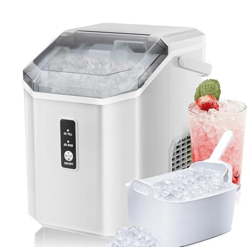 Antarctic Star Countertop Ice Maker with Soft Chewable Pellet Ice, 34lbs/24Hrs, One-Click Operation, Self-Cleaning Portable Peddle Ice Machine with Ice Scoop for Kitchen,Office,Bar,RV (White) - Image 1