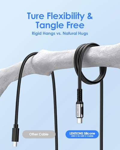 LENTION 2.3FT USB 4.0 Cable for Thunderbolt 4 240W Fast Charging USB C to USB C Cable, 40Gbps Data Transfer, 8K@60Hz Monitor Adapter, Dual 4K@120Hz USB4, for iPhone 17/16/15, MacBook Neo/Pro/Air - Thumbnail 5