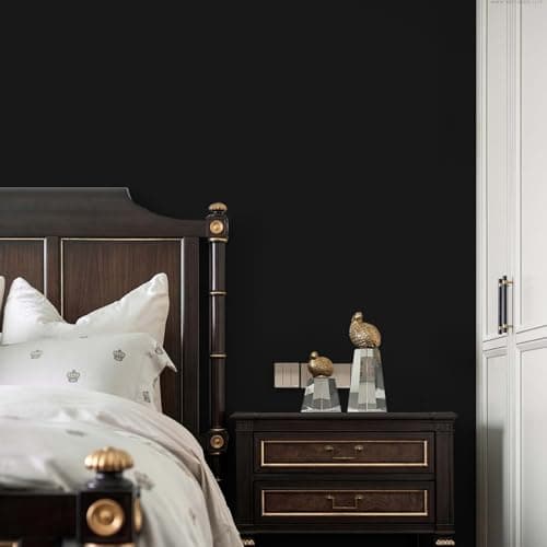 LXCREAT Black Wallpaper Peel and Stick Modern Matte Contact Paper Solid Color 15.7in×78in Removable Self Adhesive Waterproof Renter Friendly Wallpaper for Bedroom or Cabinets Shelves Walls Decoration - Thumbnail 3