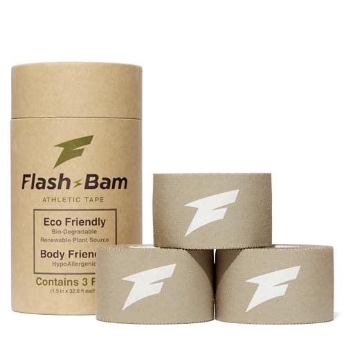 Athletic Tape - Biodegradable Eco-Friendly Sports Tape - Strong Adhesive Athletic Wrap for Ankle Wrist Knee Fingers - Compression Tape for Sports Training Recovery - Zinc Oxide-Free Adhesive (3-Pack) - Image 1