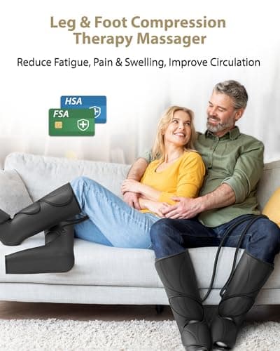 FIT KING Leg Massager for Circulation and Pain Relief, Air Compression Leg and Foot Massager to Relieve Pain Swelling Edema with 2 Size Extensions- Great Gift for Wife Mom and Friend - Thumbnail 2