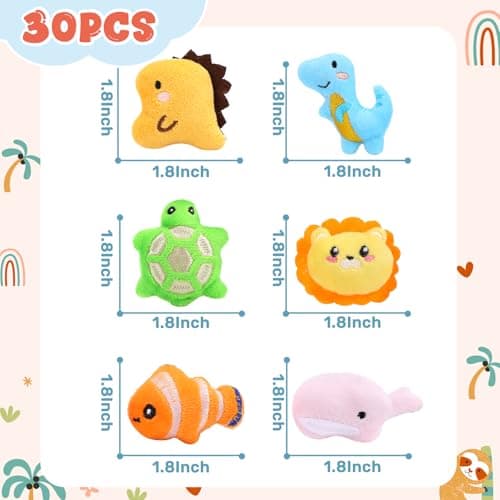 Skirfy 30pcs Claw Machine Prizes for Kids Mini Animal Plush Toy Set Different Designs, 1.8''Small Stuffed Animals for Claw Machine Toy Refill, Carnival Prizes,Party Favors - Thumbnail 3