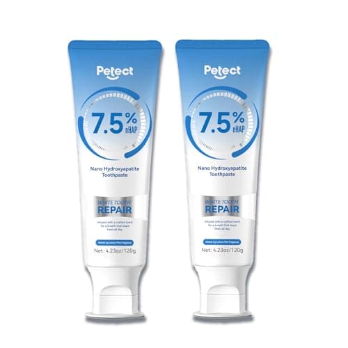 PETECT Hydroxyapatite Toothpaste 2-Pack, ICY Melon Mint Flavor, Enamel Protection Formula, Tooth Strengthening, Fresh Breath, Daily Use for Oral Health