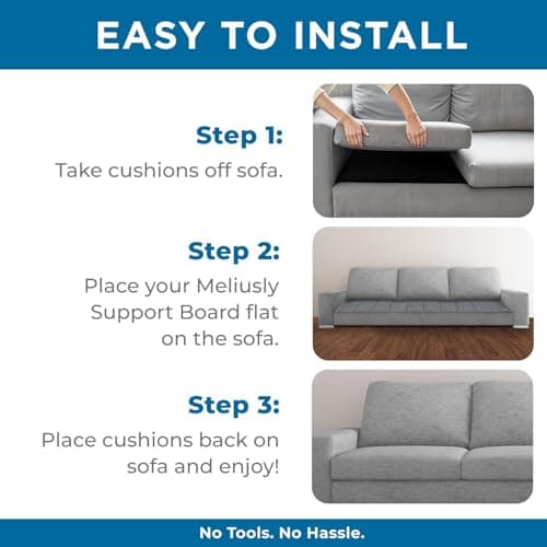 Meliusly Heavy Duty Couch Cushion Support for Sagging Cushions (21x72) Reinforced Wood Sofa Cushion Support Board for Sagging Seat, Deep Couch Supporter for Under The Cushions, Loveseat Saver - Thumbnail 6
