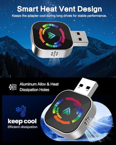 Jasput Carplay Wireless Adapter, 2026 Upgrade Mini Carplay for Apple iPhone & Android Auto Wireless Adapter, for Cars with Built-in Wired Apple Carplay Play and Plug, Stable Control & No Delay - Thumbnail 5