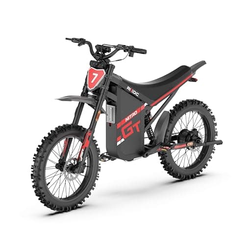 RIXOC GT19 Electric Dirt Bike for Teens & Adults, 3000W Electric Motorcycle, 52V 31.2Ah Removable Battery, 39MPH Top Speed, Hydraulic Brakes, 19" Fat Tire All-Terrain Mountain Off-Road EBike, Red - Image 1