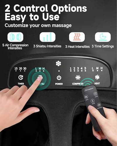 Snailax Shiatsu FSA Foot Massager Plantar Fasciitis Neuropathy,HSA Eligible Feet Massage Machine with Heat,Kneading,Rolling,Scratch,Remote Control,Feet Warmer/Heater - Thumbnail 5