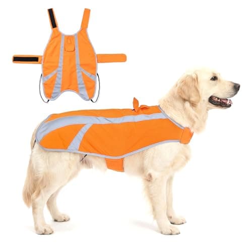 TIPOOP Dog Reflective Vest – High Visibility Dog Safety Vest for Night Walking, Lightweight & Adjustable Dog Visibility Vest, Durable Gear for Small to Large Dogs(M)