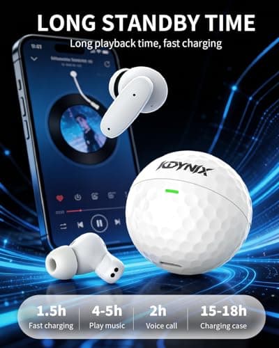 KDYNIX True Wireless Earbuds, Bluetooth 5.4 Headphones with Dual ENC ANC Noise Canceling, 13mm Drivers for Deep Bass Stereo, IPX7 Waterproof, 18H Playtime, USB-C Charging Case for iPhone Android - Thumbnail 5