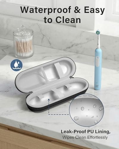 ProCase Toothbrush Travel Case for Oral-B/Oral-B Pro 1000 1500 5000 7000 7500 6000 9600/Philips Sonicare 4100 5100 1100 6100 5300 Oral-B iO Electric Toothbrush Portable Hard Container -Black - Thumbnail 3