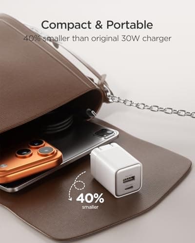 wegear 30W USB C Fast Charger, Dual Port USB C Wall Charger with Foldable Plug for iPhone 17/16/15, Samsung S24, iPad, 40% Smaller & Safer Nano Charger Block, (White, 2 Pack) - Thumbnail 6