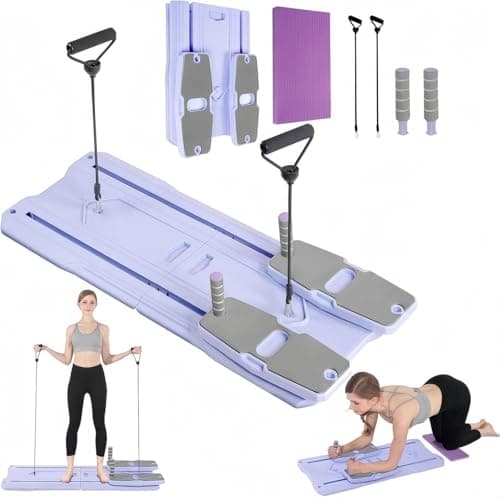 Pilates Reformer Board Set - 2026 Foldable 8-in-1 Pilates Machine for Full Body Workouts, Ab Core Trainer with Resistance Bands, Portable Home Pilates Equipment for Women & Men (Purple) - Image 1