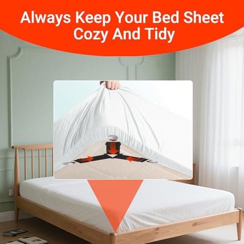 Ksasky Bed Sheet Holder Straps, Adjustable Bed Sheet Clips for Corner, Upgrade Non Slip Sheet Holders Keep Sheets Firm & Tight, Easy to Install Durable Fasteners - Thumbnail 6