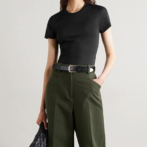 RISANTRY Women's Black Belts with Gold Buckle Ladies Faux Leather Waist Belts for Jeans Dress & Casual Wear - Thumbnail 6