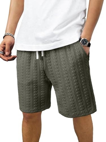 JMIERR Men's 7.5 Inch Lounge Sweat Shorts - Stretch Elastic Waist Drawstring Workout Casual Shorts with Pockets for Gym, Running, Jungle Green, X-Large - Image 1
