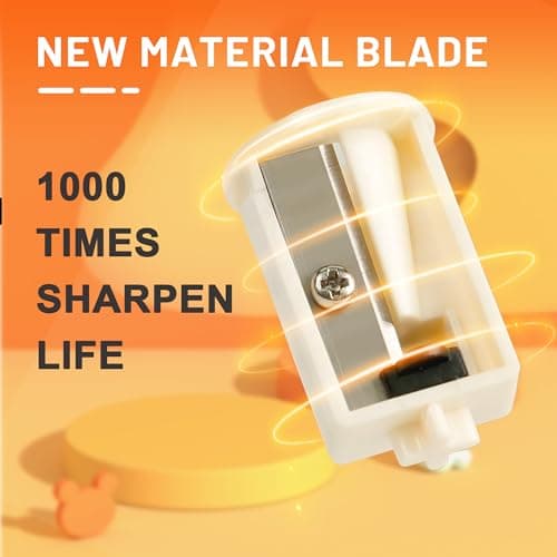 YPLUS Electric Pencil Sharpener for Kids, Super Portable Small Colored Pen Sharpeners, Automatic Mini Sharpener for Classroom,Stocking Stuffers for Kids Toddler - White - Thumbnail 4