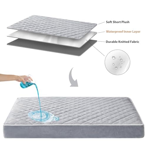 WNPETHOME Orthopedic Dog Bed for Crate, Waterproof Extra Large Dogs Bed with Removable Washable Cover, Multi-Needle Quilting Dogs Crate Beds - Thumbnail 5