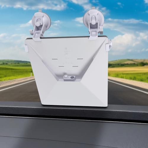 Starlink Mini Car Mount Dashboard, Starlink Mini Dash Mount, Starlink Mini Suction Cup Mount for Windshield Suitable Most Vehicles and Ensures Stable Satellite Signal (White-Double Suction Cup - B)