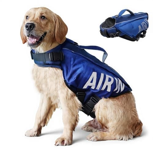 BECROWM Dog Life Jacket Ripstop Dogs Life Vest for Swimming Boating Dog Safety Vest Adjustable Preserver with High Buoyancy and Durable Rescue Handle for Small,Medium,Large Dogs (Small)